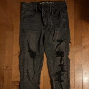 American Eagle Black Ripped Jeans